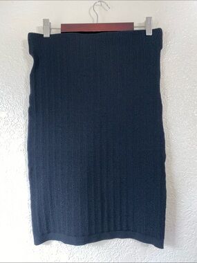 Express Black Ribbed Knit Pencil Skirt